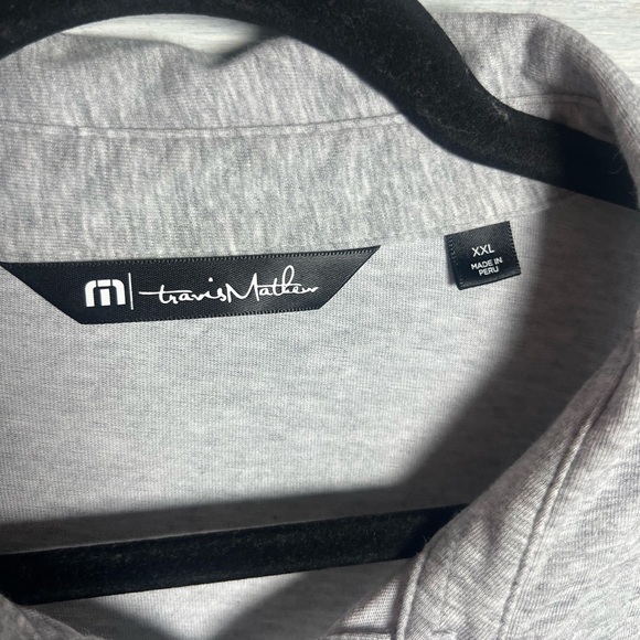Travis Mathew Wildwood Golf‎ Polo Cotton Striped Heather Light Gray Preppy - Picture 8 of 10